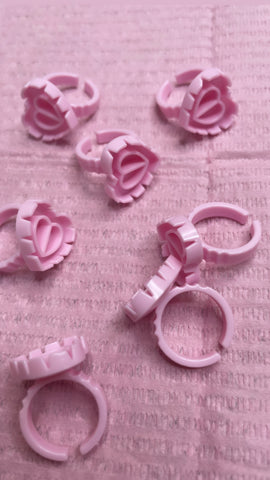 Heart Shaped “Blossoming Fan” Glue Rings- 50 Pieces